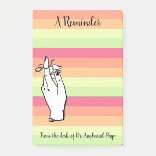 Vintage Sherbet Stripes Reminder Custom 4X6 Post-it Notes