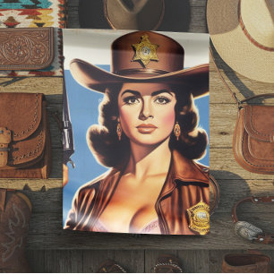 Vintage Sheriff Pin-up Tissue Paper