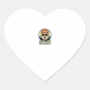 Vintage Shiba Inu Grandpa Dog Shirt Design_1 Heart Sticker