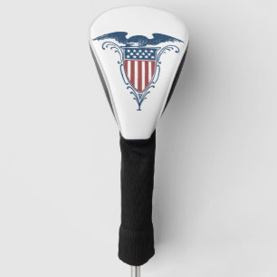 Vintage Shield Red White Blue American Eagle Stars Golf Head Cover