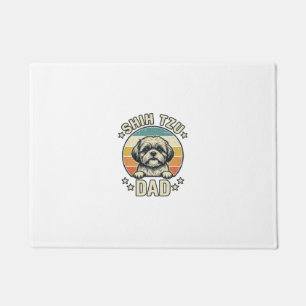 Vintage Shih Tzu Dad Dog Lover Shirt Design_1 Doormat