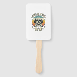 Vintage Shih Tzu Dad Dog Lover Shirt Design_1 Hand Fan