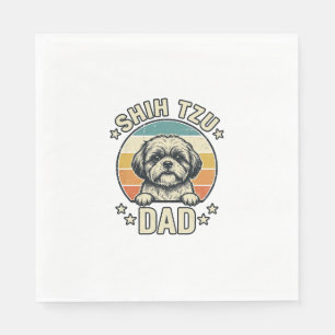 Vintage Shih Tzu Dad Dog Lover Shirt Design_1 Napkin