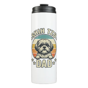 Vintage Shih Tzu Dad Dog Lover Shirt Design_1 Thermal Tumbler