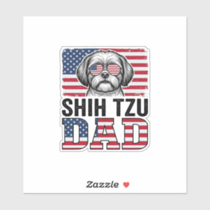 Vintage Shih Tzu Dad Patriotic Dog Shirt Design_1