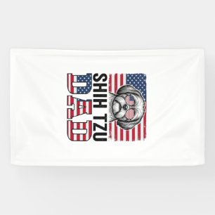 Vintage Shih Tzu Dad Patriotic Dog Shirt Design_1 Banner