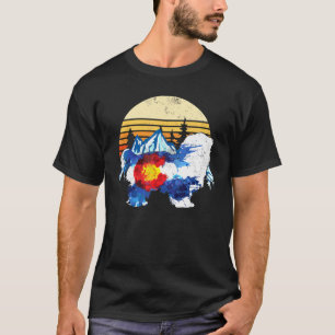 Vintage Shih Tzu Dog Colorado Flag Sunset Retro T-Shirt