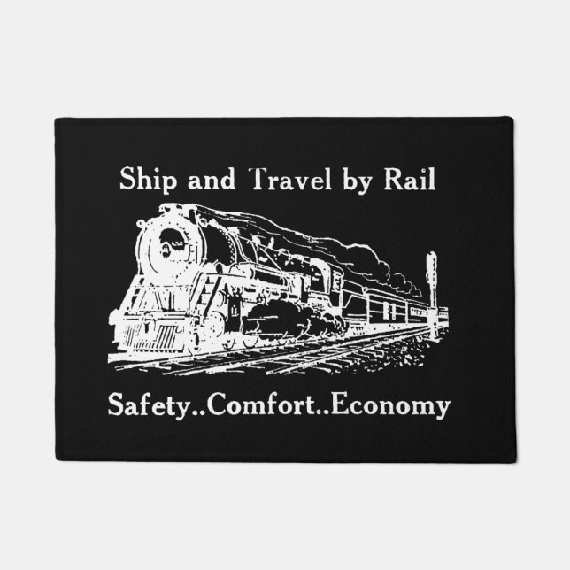 Vintage Ship and Travel By Rail Doormat (Front)