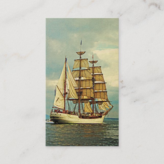 Vintage Ship Sailboat Business Card (Front)