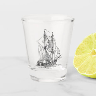 Vintage Ship Shot Glass
