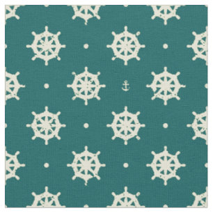 Vintage Ship Wheel Pattern Fabric