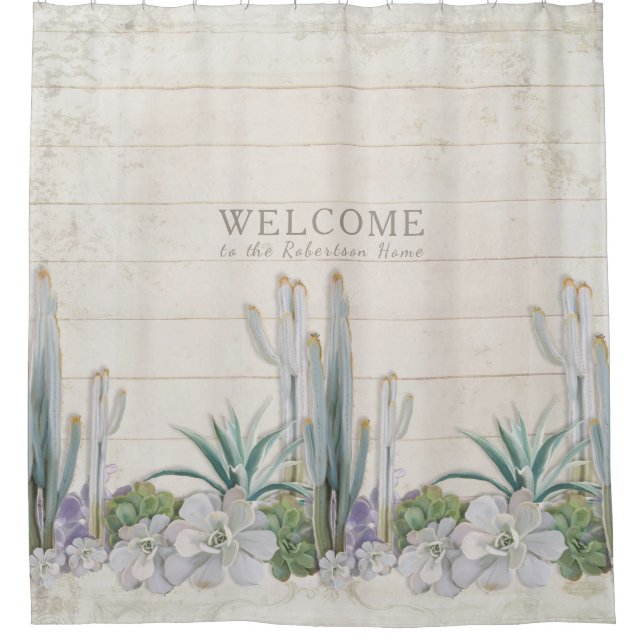 Vintage Shiplap Wood Desert Cactus Succulent West (Front)