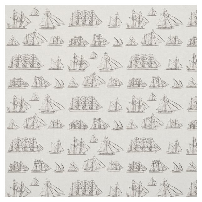 Vintage Ships Fabric (Swatch)