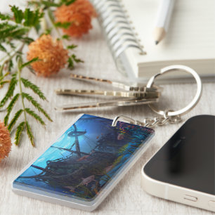 Vintage Shipwreck   Keychain