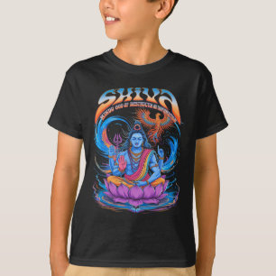 Vintage Shiva Print Hindu God Spiritual T-Shirt