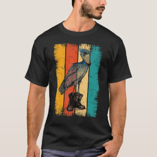 Vintage Shoebill Stork Bird In work boots T-Shirt