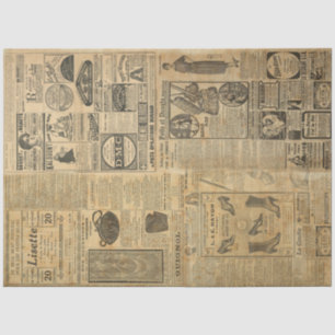 Vintage Shop Ads Tissue Paper