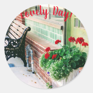 Vintage Shoppe Antique Bench Classic Round Sticker