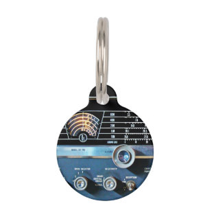 Vintage Short Wave Radio Receiver Pet Tag