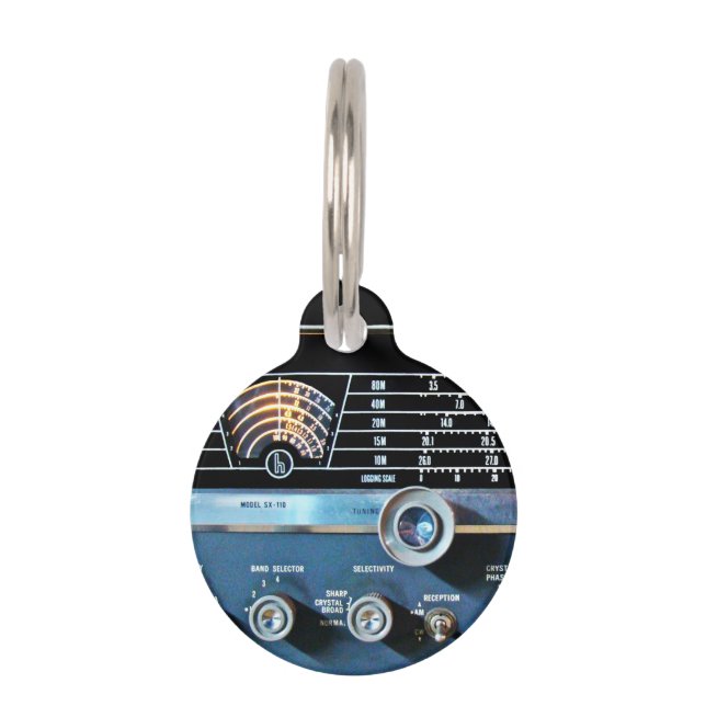 Vintage Short Wave Radio Receiver Pet Tag (Front)