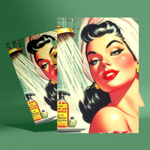 Vintage Shower Pin Up Postcard