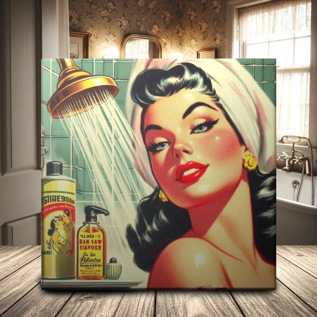 Vintage Shower Pin Up Tile (Creator Uploaded)