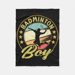 Vintage Shuttle Design For Badminton Players, Badm Fleece Blanket
