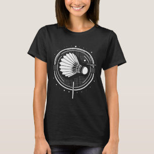 Vintage Shuttle Design Minimalist Badminton Player T-Shirt