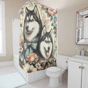 Vintage Siberian Husky  Illustration