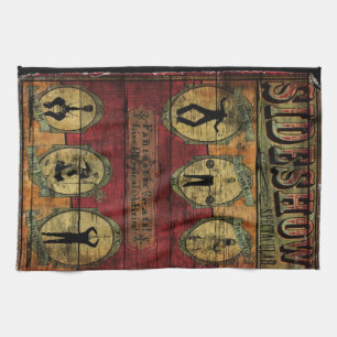Vintage Sideshow Banner Kitchen Towel