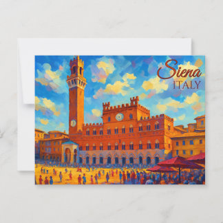 Vintage Siena Tuscany Italy Retro Europe Travel Postcard