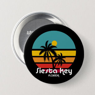 Vintage Siesta Key Florida 3 Inch Round Button