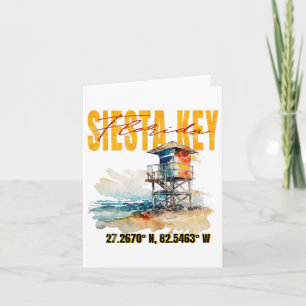 Vintage Siesta Key Florida Beach Card
