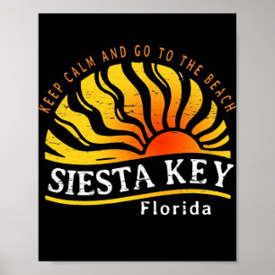 Vintage Siesta Key Florida Beach Vacation Family Poster
