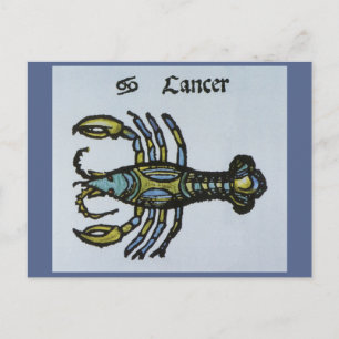 Vintage Sign of the Zodiac, Cancer the Crab Postcard