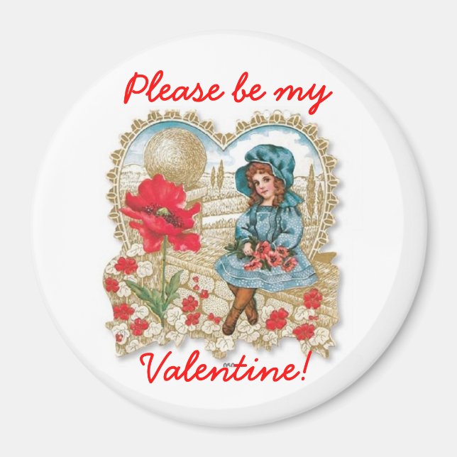 Vintage S'Il Vous Plaît Soyez Mon Magnet Valentin (Devant)