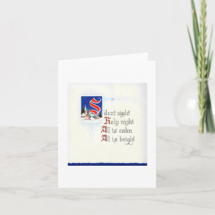 Vintage Silent Night Christmas Card