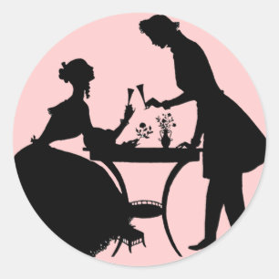 Vintage Silhouette Classic Round Sticker