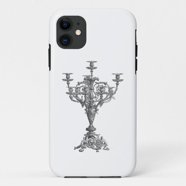 Vintage Silver Candelabrum iPhone Case (Back)