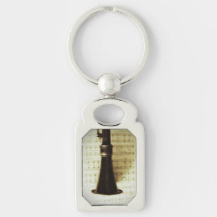 Vintage Silver Clarinet Keychain