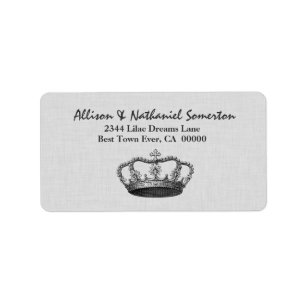 Vintage SILVER Crown Wedding V01 Label