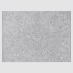 Vintage Silver Floral Medallion Decoupage Ornate  Tissue Paper