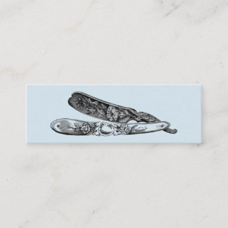 Vintage Silver Razor / Mini Business Card