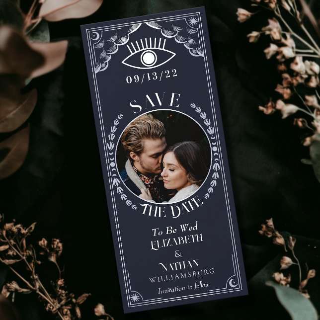 Vintage Silver Tarot Card Photo Save the Date (Creator Uploaded)