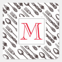 Vintage Silverware Classic Foodie Initial