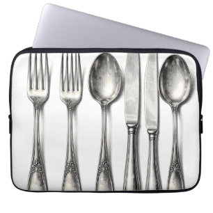 Vintage Silverware Ornate Flatware Kitchen  Laptop Sleeve
