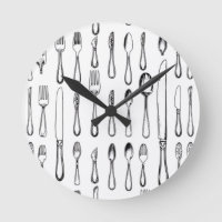 Vintage Silverware Sketch Pattern Elegant 