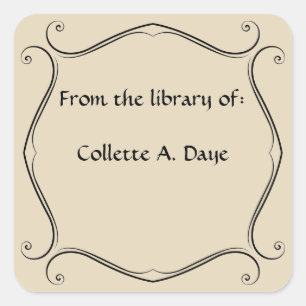 Vintage Simple and Elegant Bookplate Square Sticker