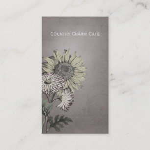 Vintage simple Cartes de visite de tournesol rusti