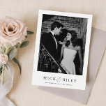 Vintage Simple Elegant Text and Photo Wedding Save The Date<br><div class="desc">Introducing our Modern Vintage Simple Elegant Text and Photo Wedding Save the Date! This beautifully designed boho wedding save the date card features a minimal black and white photo on the front,  perfect for any type of weddings.</div>